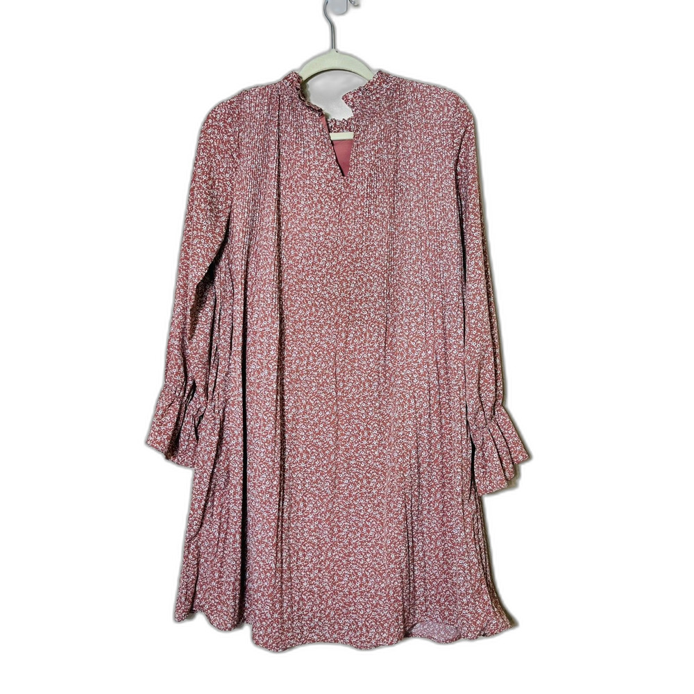 Down East Boho Country Cottagecore Dress Pink Floral Knee Length Small Modest - Picture 2 of 9